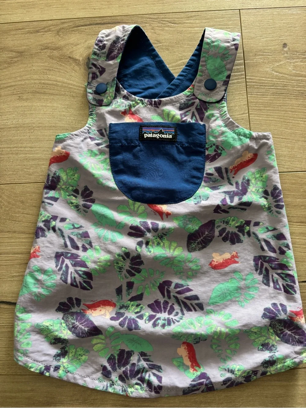 Patagonia Lavender Tropical Leaf Tank & Bloomer Set with Navy Pocket